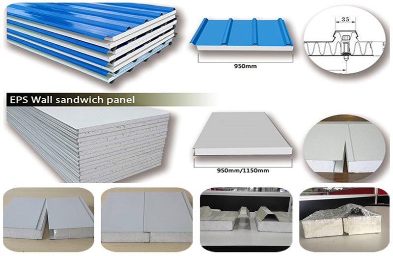 color steel sandwich panels for wall and roof
